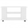 Mueble de TV con ruedas madera contrachapada blanco 80x40x40 cm 4