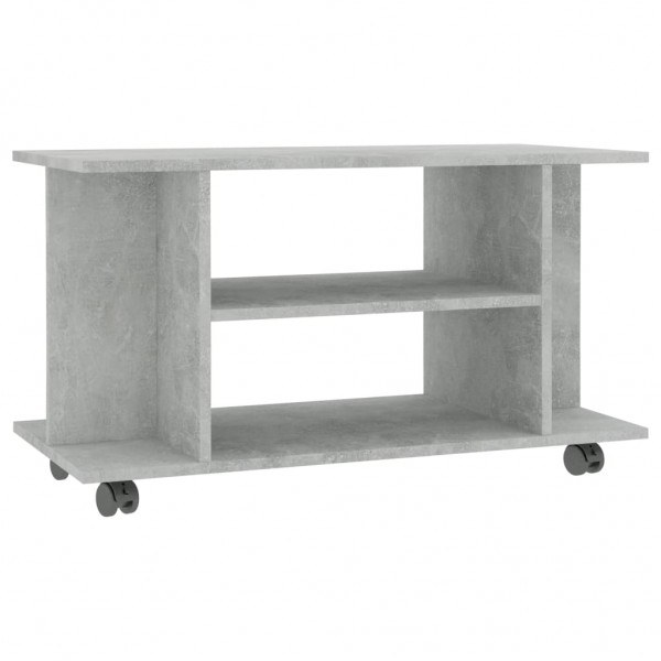 Mueble de TV con ruedas contrachapada gris hormigón 80x40x40 cm M 2