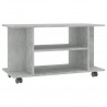Mueble de TV con ruedas contrachapada gris hormigón 80x40x40 cm 2