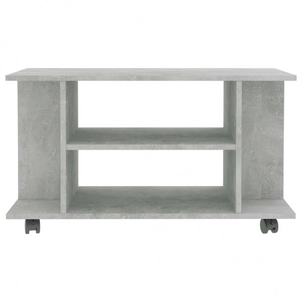 Mueble de TV con ruedas contrachapada gris hormigón 80x40x40 cm M 4