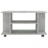 Mueble de TV con ruedas contrachapada gris hormigón 80x40x40 cm 4