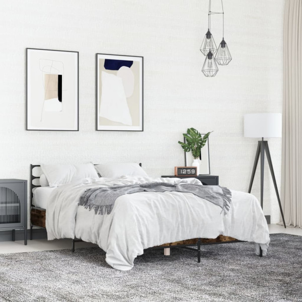 Estrutura de cama 120x200 cm derivados madeira/metal M 3