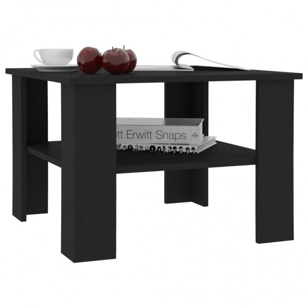Mesa de centro madera contrachapada negro 60x60x42 cm M 3