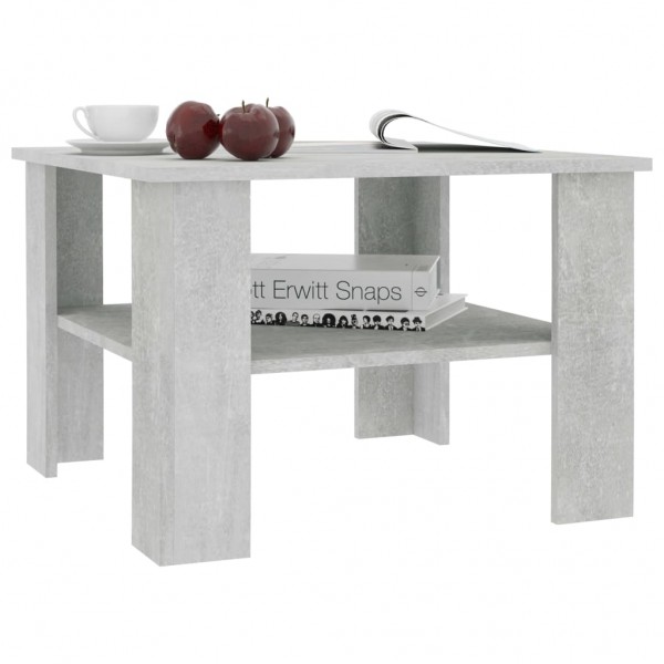 Mesa de centro madera contrachapada gris hormigón 60x60x42 cm D