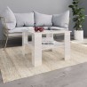 Mesa de centro derivados de madeira branco brilhante 1