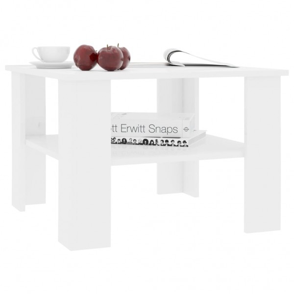 Mesa de centro derivados de madeira branco brilhante M 3