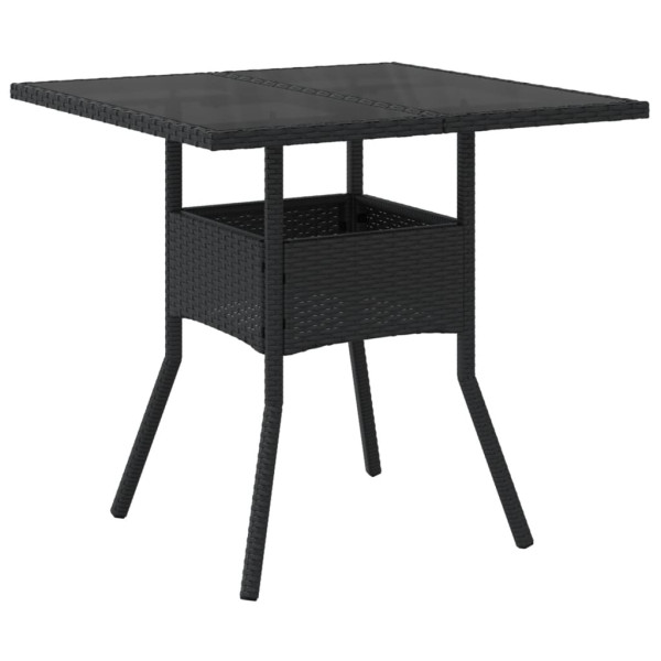 Set comedor jardín 5 pzas cojines ratán sintético vidrio negro M 4