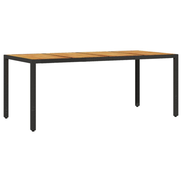 Set de comedor jardín 9 pzas con cojines ratán PE acacia negro M 4