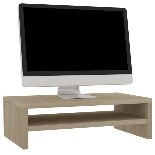Soporte de monitor madera contrachapada roble sonoma 42x24x13cm M 3