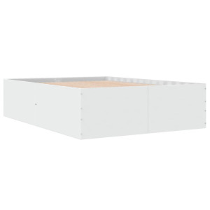 Estructura de cama madera de ingeniería blanca 135x190 cm H