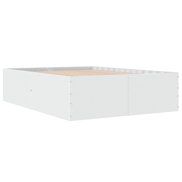 Estructura de cama madera de ingeniería blanca 135x190 cm M 2