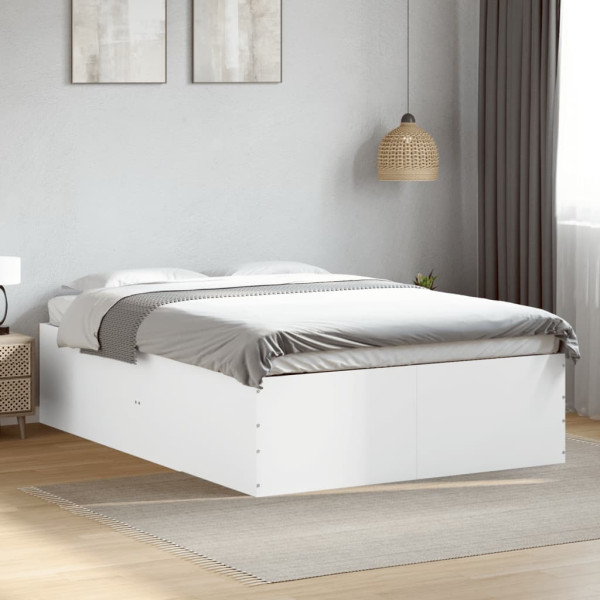 Estructura de cama madera de ingeniería blanca 135x190 cm M 3