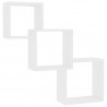 Prateleiras de parede cubos 68x15x68 cm contraplacado branco 2