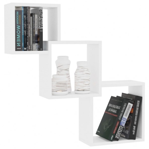 Estante de pared de cubo de madera contrachapada 68x15x68 cm M 3