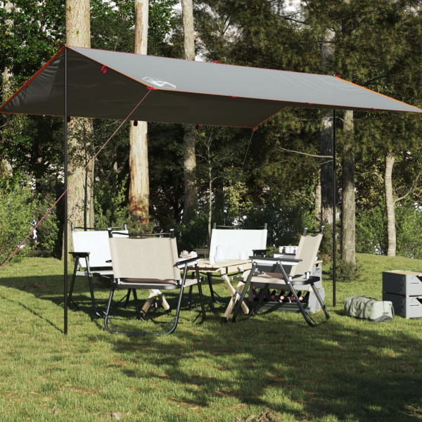 Lona de camping impermeable gris y naranja 400x294 cm D