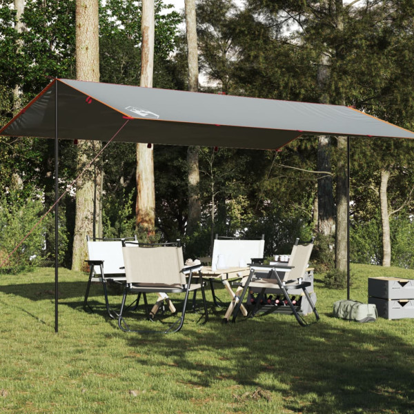 Lona de camping impermeable gris y naranja 500x294 cm D