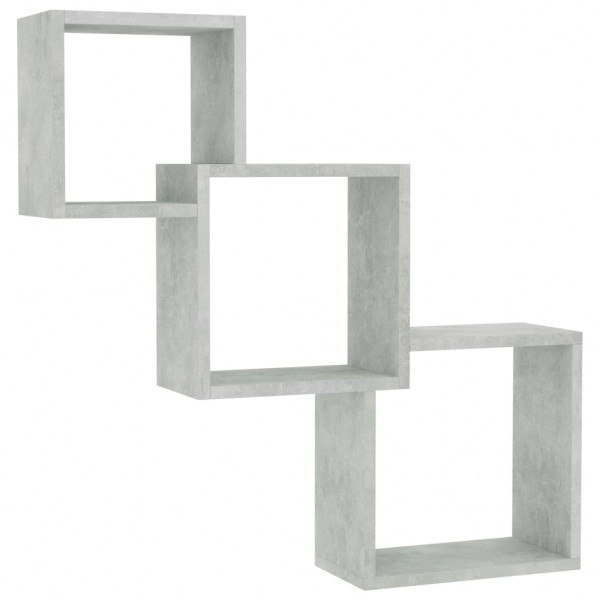 Estante pared de cubo contrachapada gris hormigón 68x15x27cm M 2