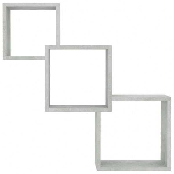 Estante pared de cubo contrachapada gris hormigón 68x15x27cm M 4