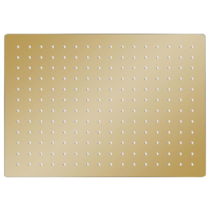 Cabezal ducha efecto lluvia acero inox cuadrado dorado 40x30cm H