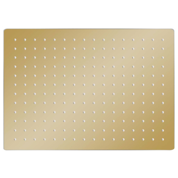 Cabezal ducha efecto lluvia acero inox cuadrado dorado 40x30cm M 2