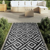 Alfombra de exterior PP blanco y negro 120x180 cm 3
