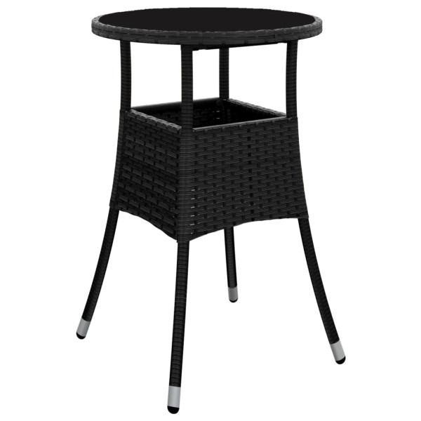 Set comedor jardín 5 pzas cojines ratán sintético vidrio negro M 4