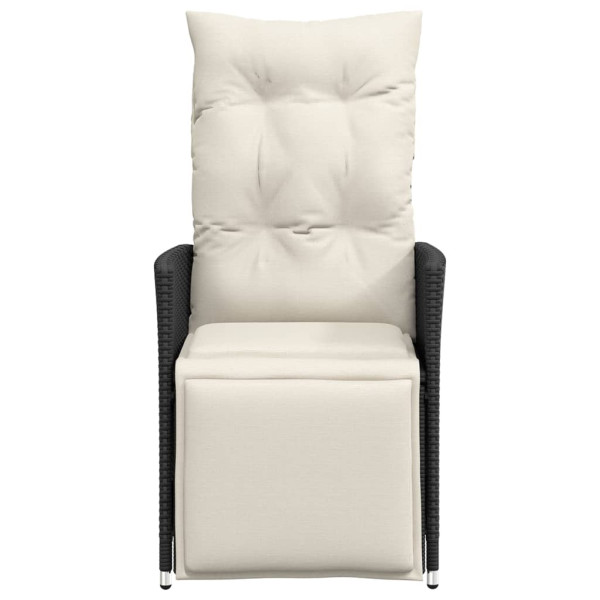 Sillones reclinable jardín cojines 2 uds ratán sintético negro M 4