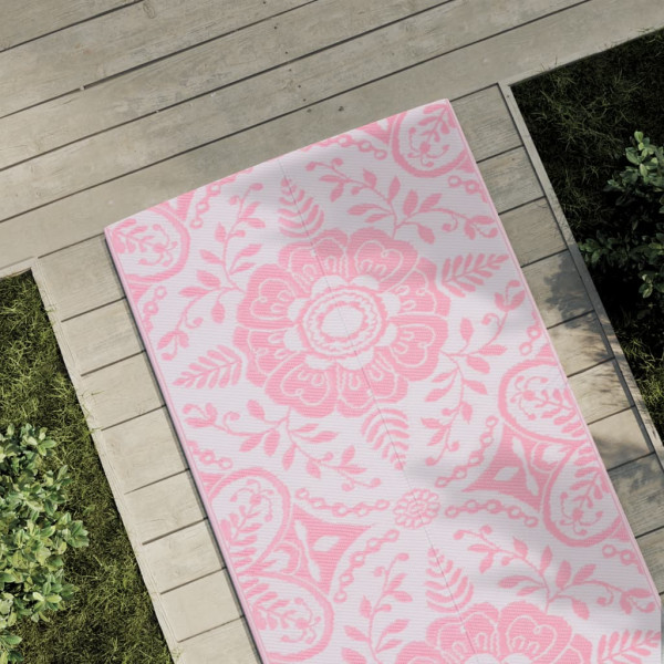 Alfombra de exterior PP rosa 80x250 cm D