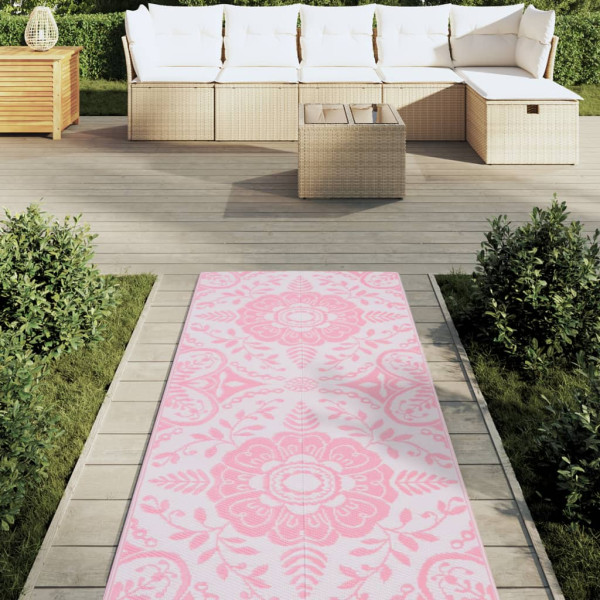 Alfombra de exterior PP rosa 80x250 cm M 3
