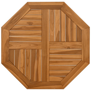 Tablero de mesa octogonal de madera maciza de teca 70x70x2.5 cm H