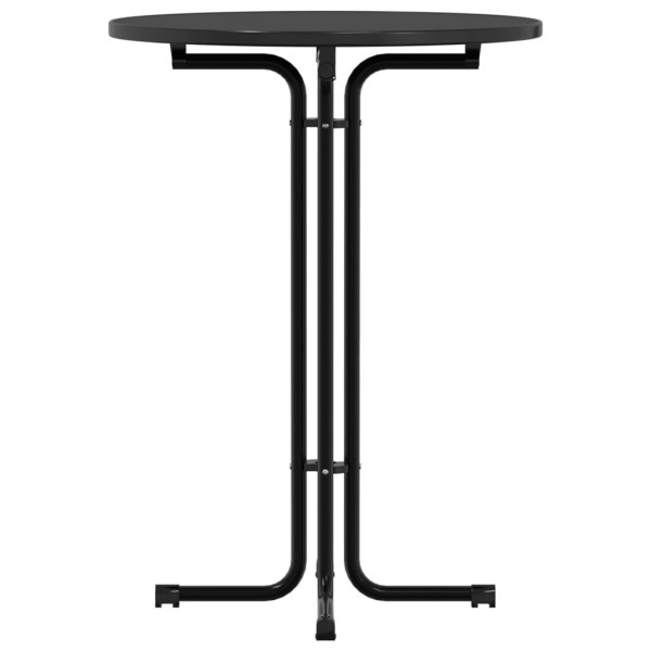 Mesa alta de comedor madera ingeniería y acero negro Ø80x110 cm M 5