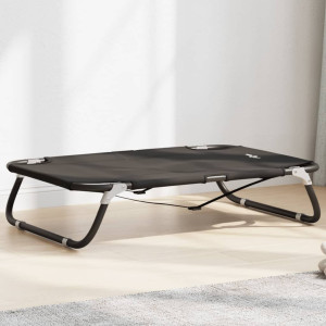 Cama para perros plegable tela oxford y acero gris antracita H