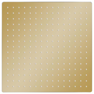Cabezal ducha efecto lluvia acero inox cuadrado dorado 40x40 cm H
