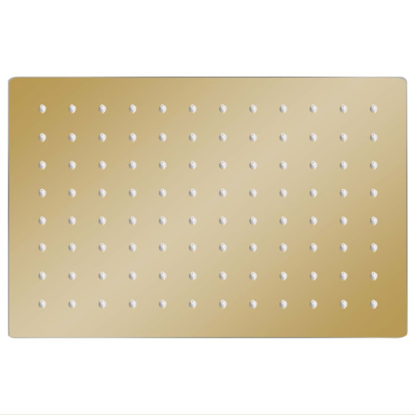 Cabeça de chuveiro retangular 30x20 cm aço inoxidável dourado M 2