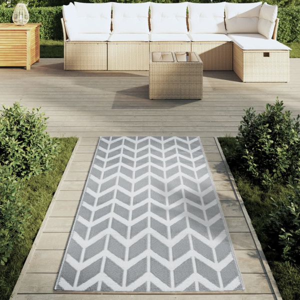 Alfombra de exterior PP gris 80x150 cm M 3