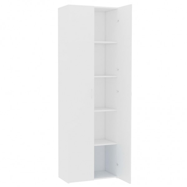 Armario de oficina de madera contrachapada blanco 60x32x190 cm M 3