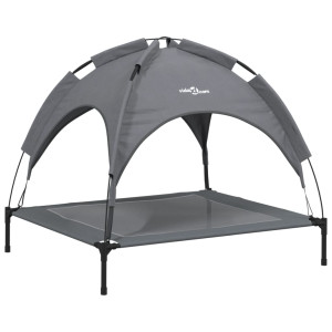 Cama para cães com toldo tecido oxford e aço antracite H