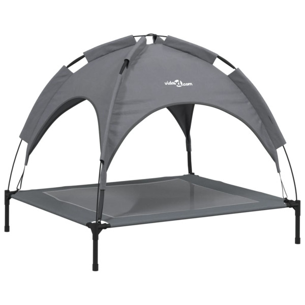 Cama para cães com toldo tecido oxford e aço antracite M 2