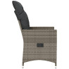 Sillón reclinable de jardín con cojines ratán sintético gris 5