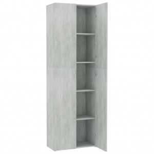 Armario de oficina de contrachapado gris hormigón 60x32x190 cm H