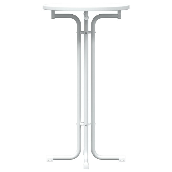 Mesa alta de comedor madera ingeniería y acero blanco Ø60x110cm M 4