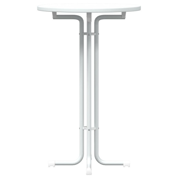 Mesa alta de comedor madera ingeniería y acero blanco Ø70x110cm M 5