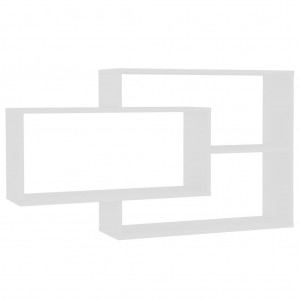Estantes de pared de madera contrachapada blanco 104x20x58.5 cm H