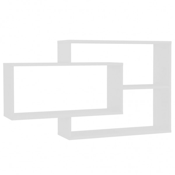Estantes de pared de madera contrachapada blanco 104x20x58.5 cm M 2