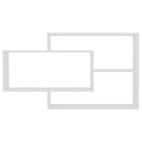 Estantes de pared de madera contrachapada blanco 104x20x58.5 cm M 3