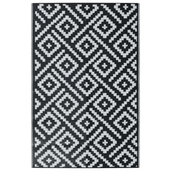 Alfombra de exterior PP blanco y negro 190x290 cm M 2