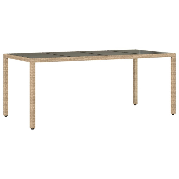 Set comedor jardín 7 pzas cojines ratán sintético vidrio beige M 4