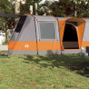 Tienda de camping con túnel 4 personas impermeable gris naranja 3