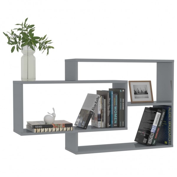 Estantes de pared de contrachapada gris hormigón 104x20x58.5 cm M 3