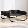 Cama elevada para perros tela oxford y acero gris antracita 1